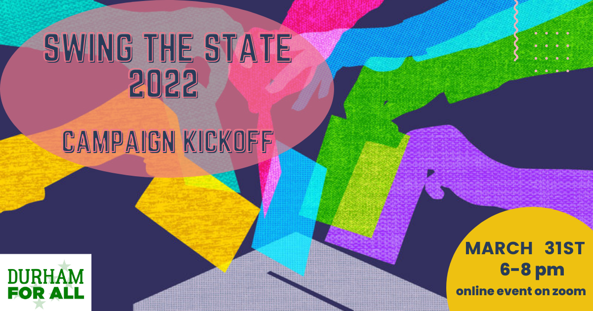 Swing the State Campaign Kickoff, March 31st, 6-8 PM, online event on zoom
